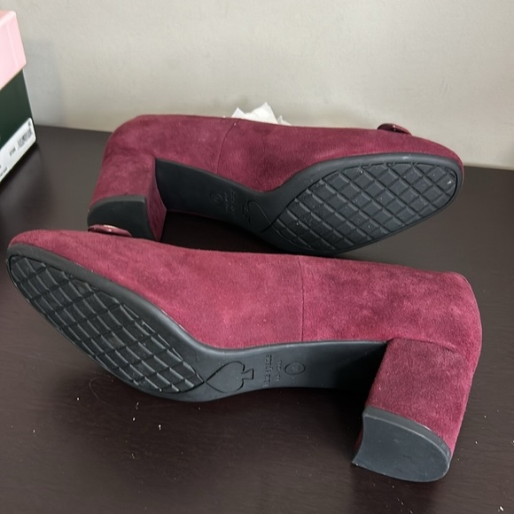 Kate Spade Benice Pumps Suede Cherry Platform Heel Leather Sz 7 NEW - Picture 9 of 10